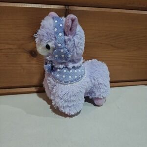 Collectible YES ANIME Purple Plush 7" Alpaca Llama with Polka Dots & Earmuffs!